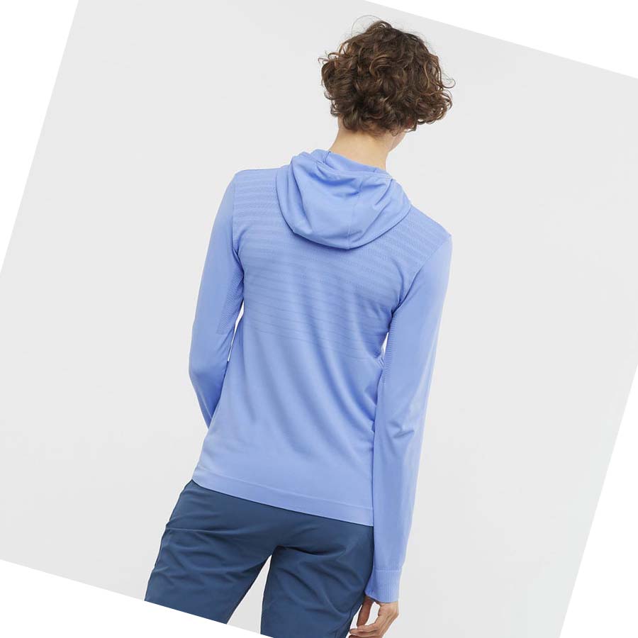 Sudadera Con Capucha Salomon ESSENTIAL SEAMLESS Mujer Azules | MX 2530FDN